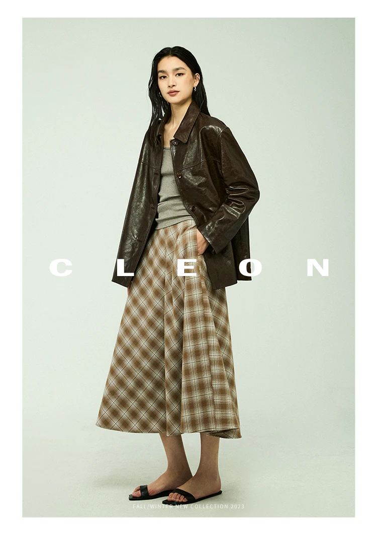 Waxed Lambskin Genuine Leather Jacket Women Retro Lapel Collar Single Breasted Real Leather Casual Spring Autumn Outerwear 2026