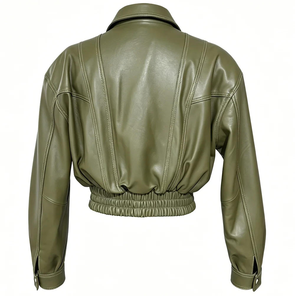 YOLOAgain 2025 Autumn Oversized Suede Jacket Women Real Leather Bomber Jacket Female