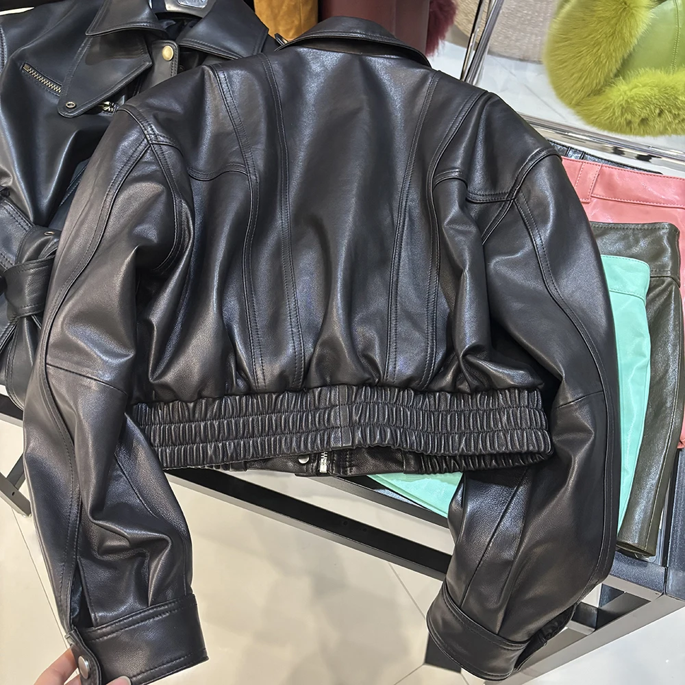 YOLOAgain 2025 Autumn Oversized Suede Jacket Women Real Leather Bomber Jacket Female
