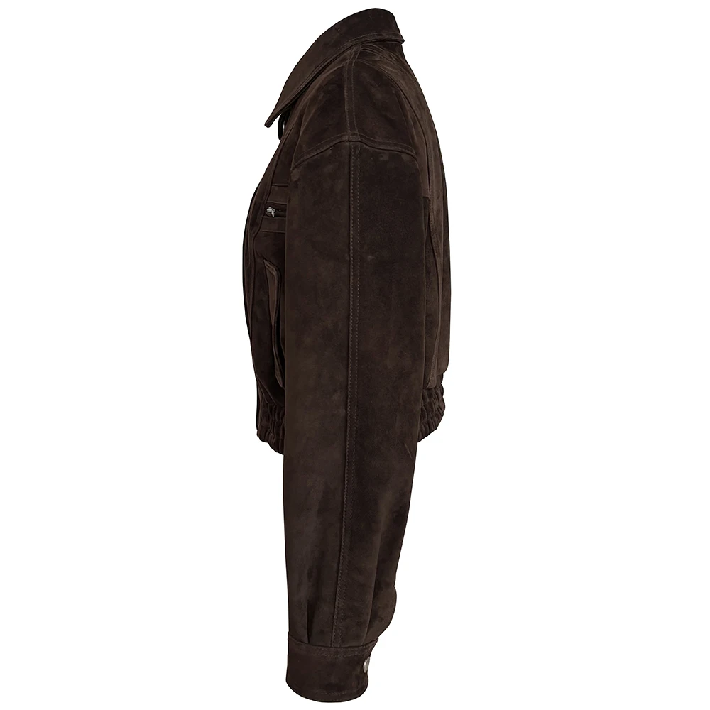 YOLOAgain 2025 Autumn Oversized Suede Jacket Women Real Leather Bomber Jacket Female