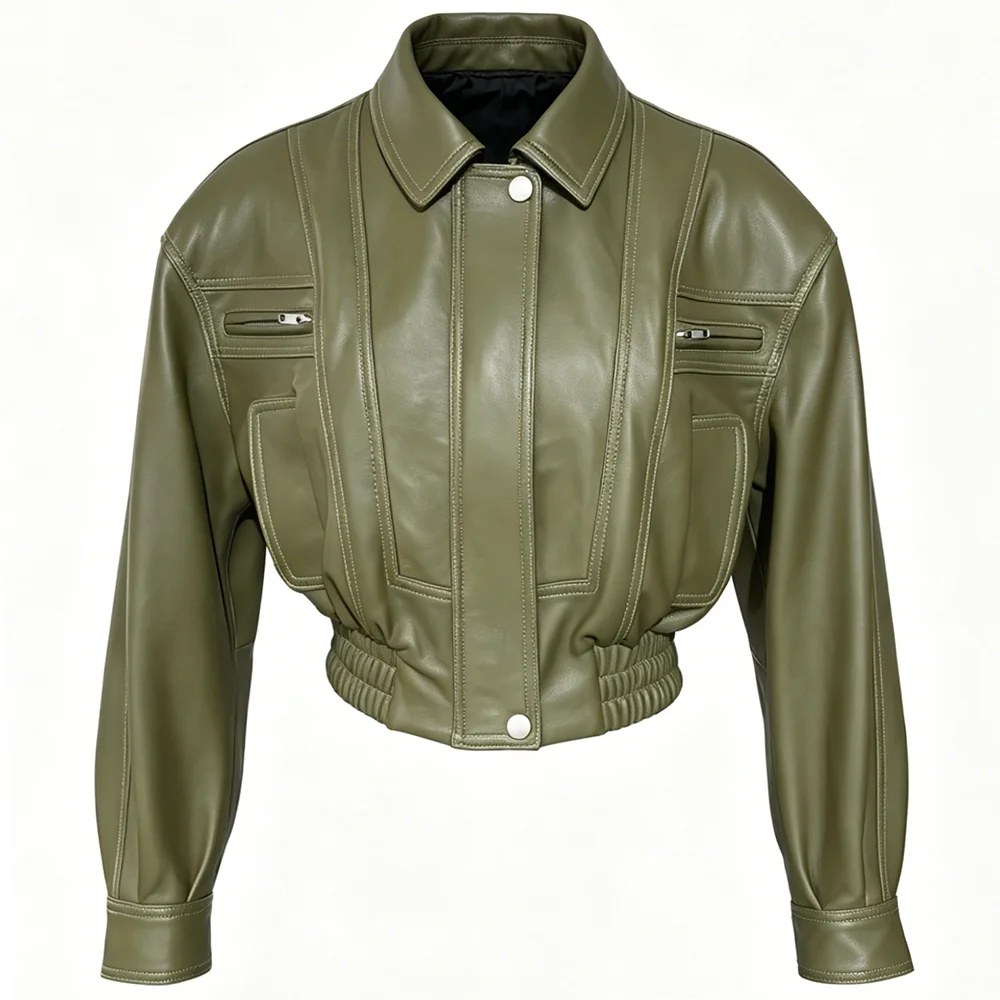 YOLOAgain 2025 Autumn Oversized Suede Jacket Women Real Leather Bomber Jacket Female