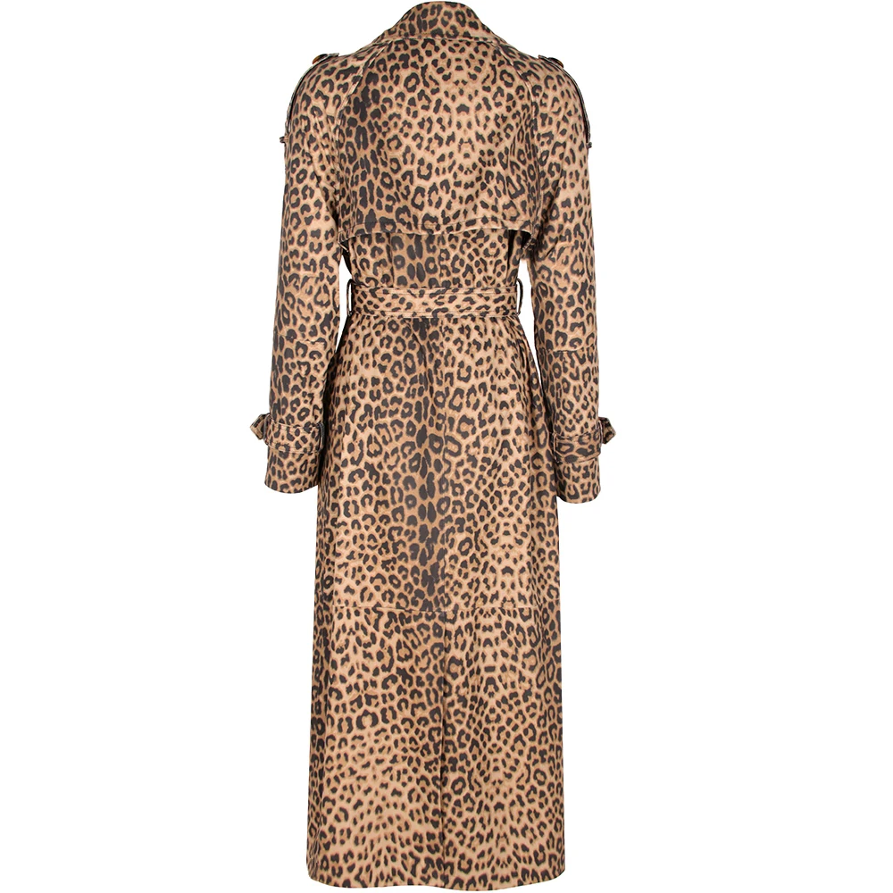 YOLOAgain Women's Real Leather Trench Coat Long High Quality Windbreak Oversized