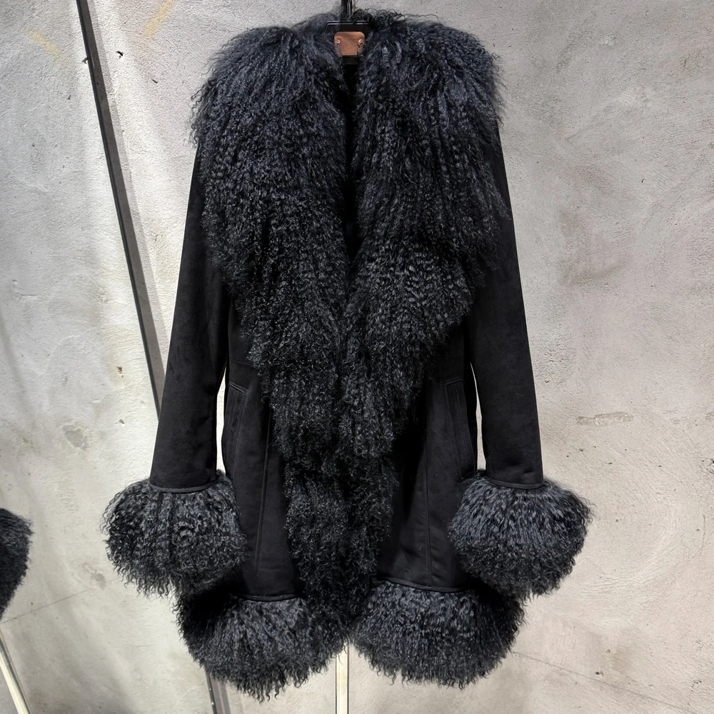 GO BALLISTIC YA Mongolia Sheep Fur Coat Women Real Leather Jacket Genuine Leather Coat