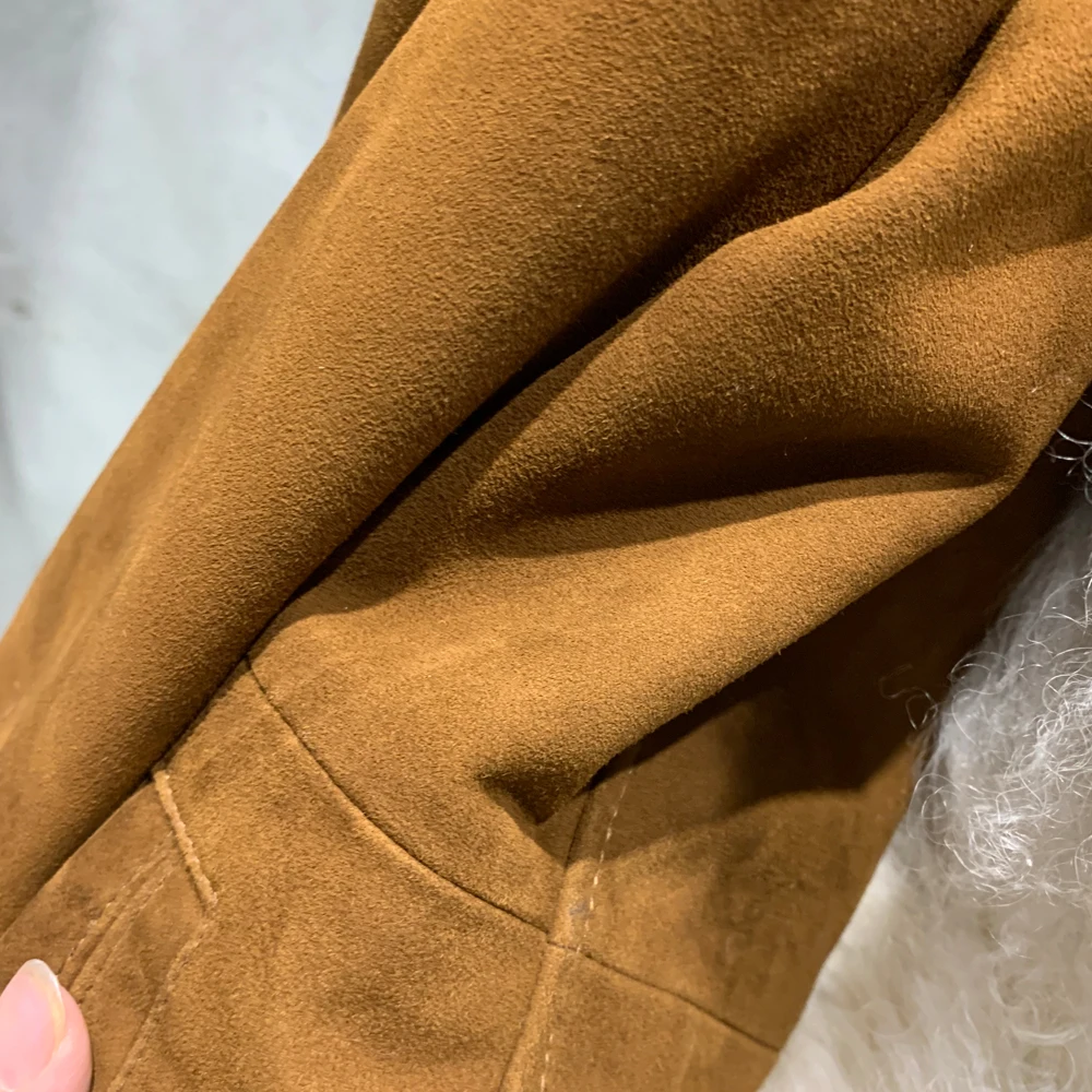 Sheep Fur Leather Coats Women Winter Luxury Mongolian Fur Leather Jackets with Long Sleeve with Natural Mongolian Fur 7251