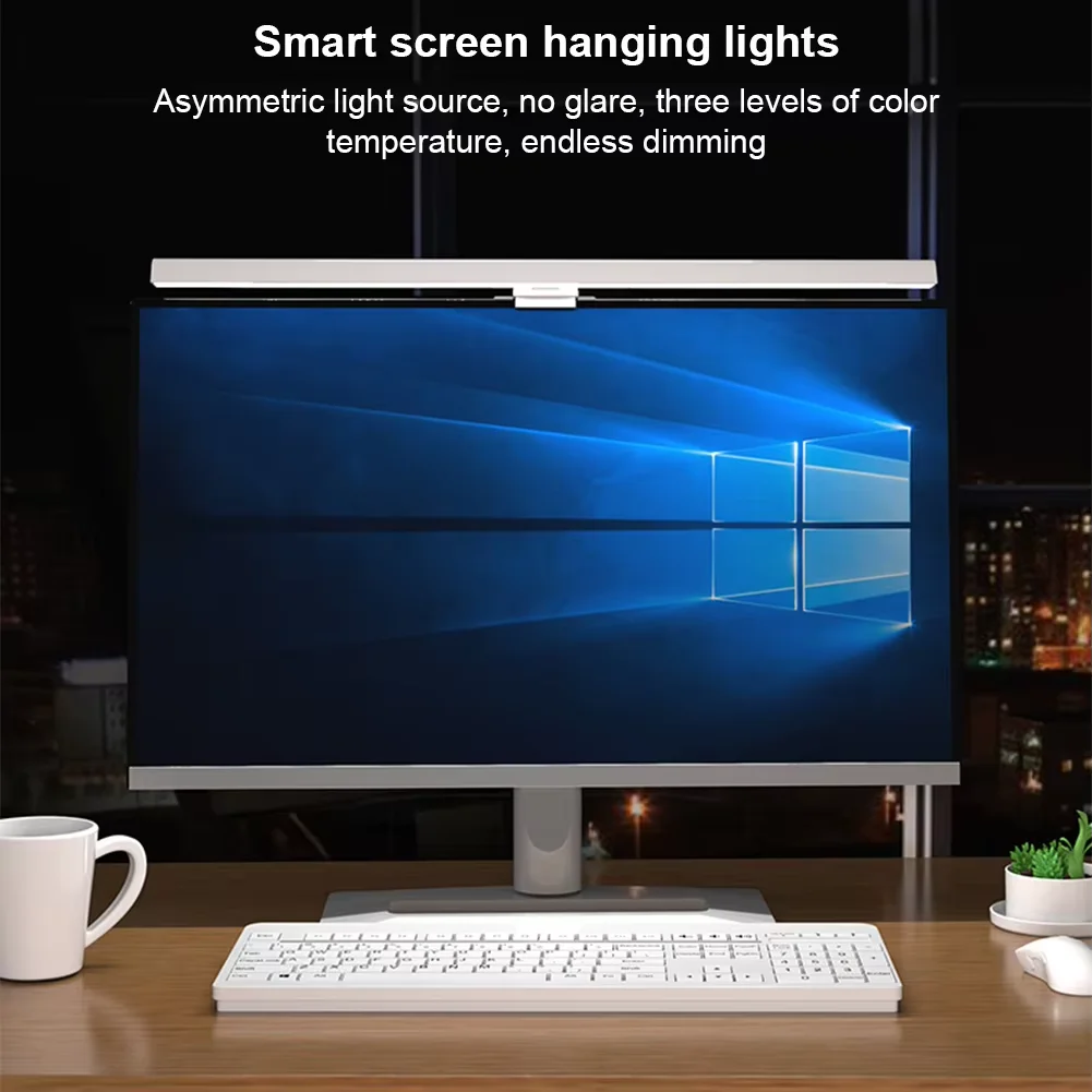 HOMEFISH 50cm Monitor Light Bar USB Desk Lamp Stepless Dimming Screen Hanging Reading Light for Study Table Top
