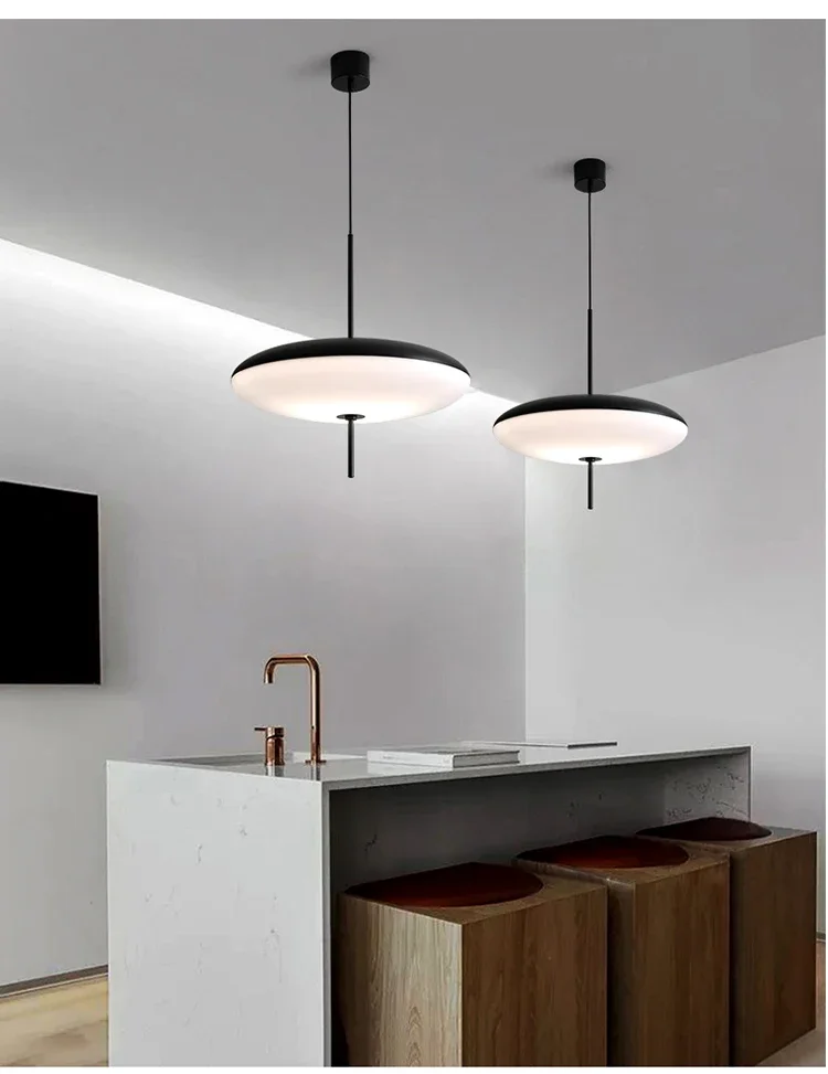 Nordic Creative Internet Celebrity Flying Saucer Art Chandelier Personalized Exhibition Hall Dining Table Simple Round Bar Lamps