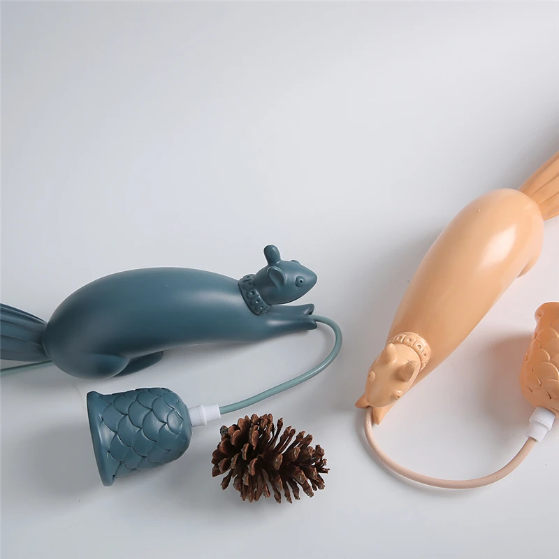 Hanglamp Squirrel Shape Nordic Resin animal Pendant Light LED Indoor decor Hanging Lamp For Dining Room Living Room Kids Room