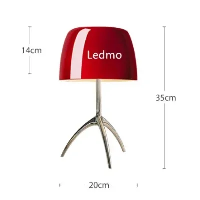 Nordic Modern Colorful Glass Lampshade Three Legged LED Desk Lamp Suitable for Study Bedroom Living Room