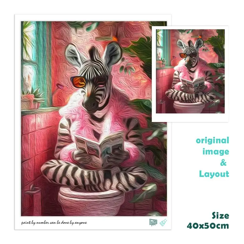 CHENISTORY Paint By Number Animal toilet Landscape Kits Handpainted Picture By Number Drawing On Canvas Home Decoration