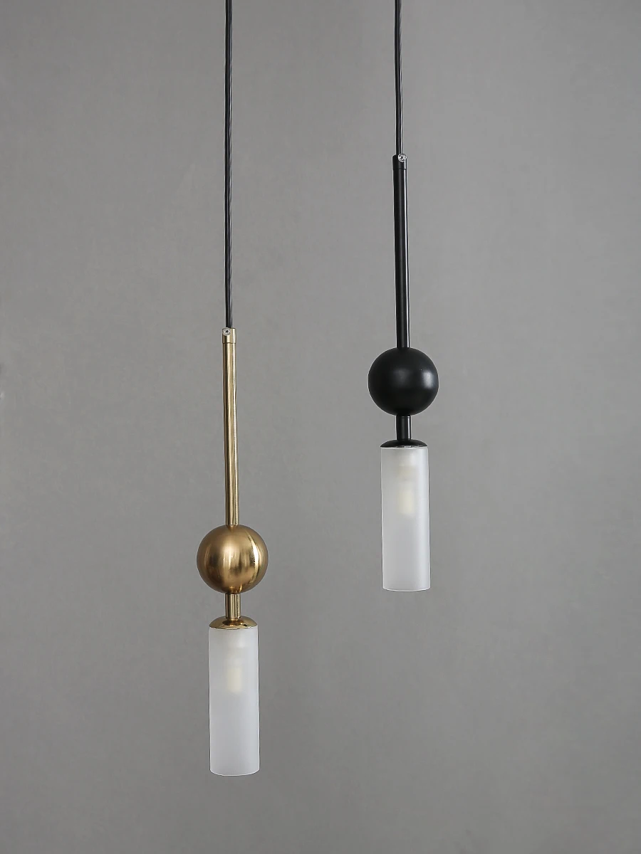 Nordic Light Luxury Pendant Lights Gold Black Iron Art Chandeliers LED Restaurant Bedroom Bedside Glass Decoration Hanging Lamp