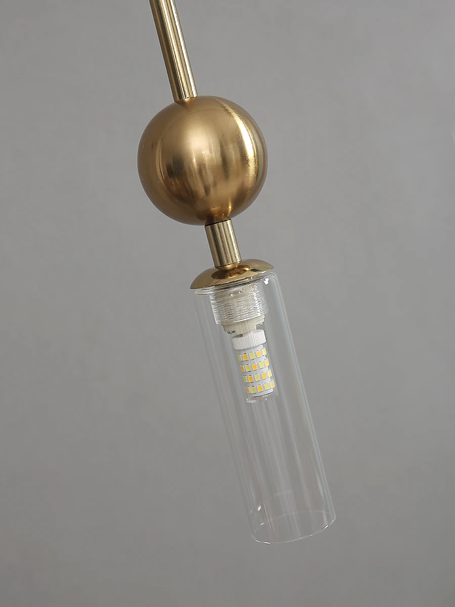Nordic Light Luxury Pendant Lights Gold Black Iron Art Chandeliers LED Restaurant Bedroom Bedside Glass Decoration Hanging Lamp