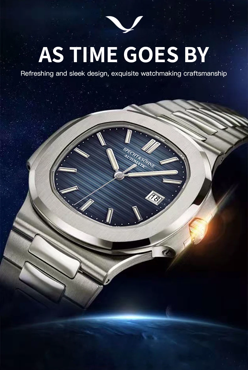 Specht&Sohne 2026 New Classic Men's Watches Luxury Automatic Watch For Men Stainless Steel Sapphire 8215 Mechanical WristWatch