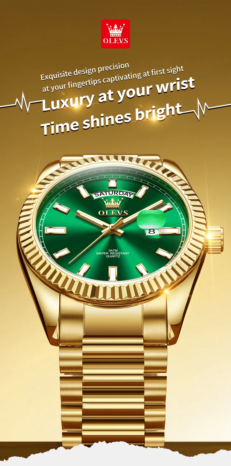 OLEVS New Fashion Quartz Mens Watches Top Brand Luxury Wristwatch Day Date Watch Men Waterproof Steel Male Clock Reloj Hombre