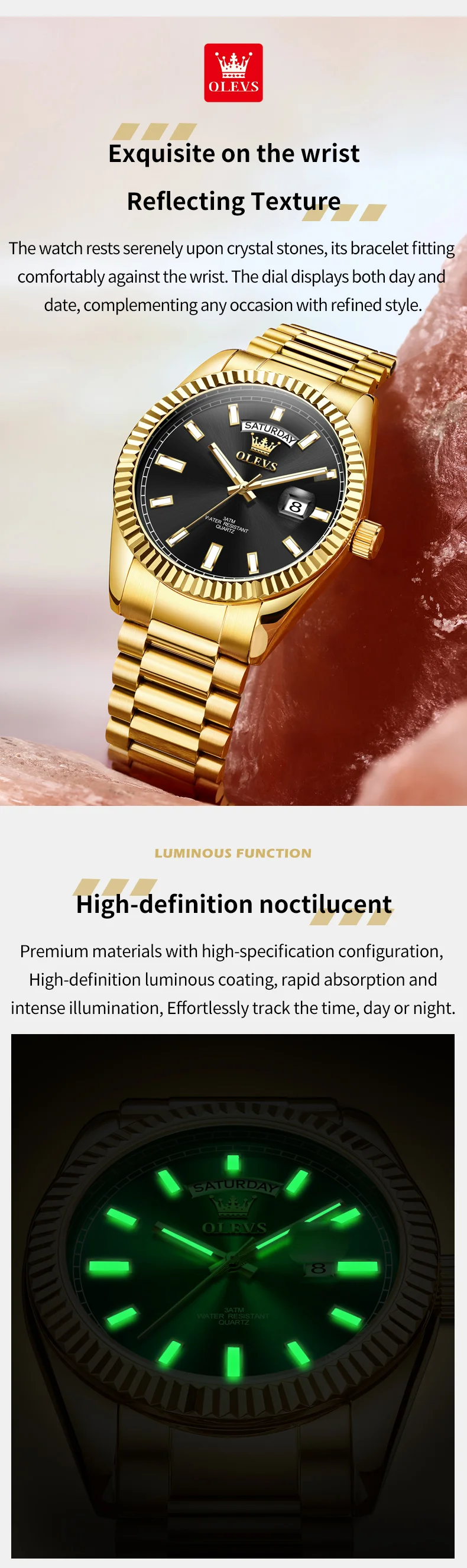 OLEVS New Fashion Quartz Mens Watches Top Brand Luxury Wristwatch Day Date Watch Men Waterproof Steel Male Clock Reloj Hombre