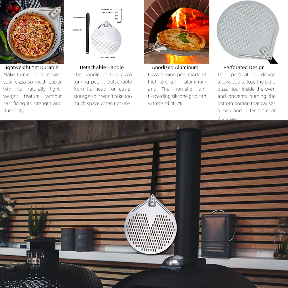 Big Pizza Peel Shovel Oven Paddle Accessories for Pizza Slide Turning Peel Kitchen Bread Maker Baking Oven Gadgets Pizza Tool