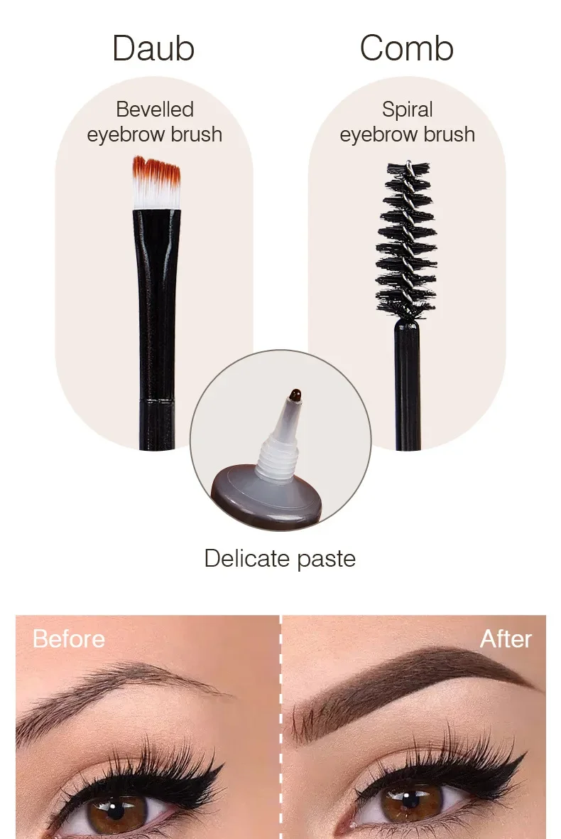 Professional Eyebrow Enhancers Cream Women Natural Liquid Dyeing Eyebrow Set Brow Tattoo Pigments Lasting Waterproof Eyebrow Gel