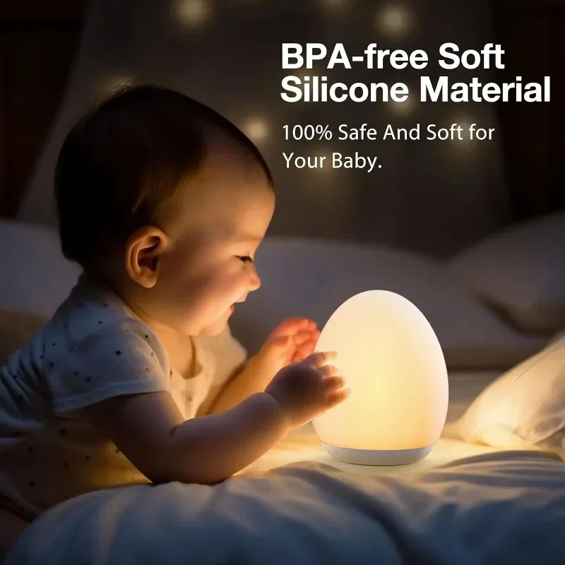 New Egg Shape Night Ambient Light RGB Control Touch Dimmable Lamp USB Rechargeable Portable Table for Bedside Lamps Night Lamp
