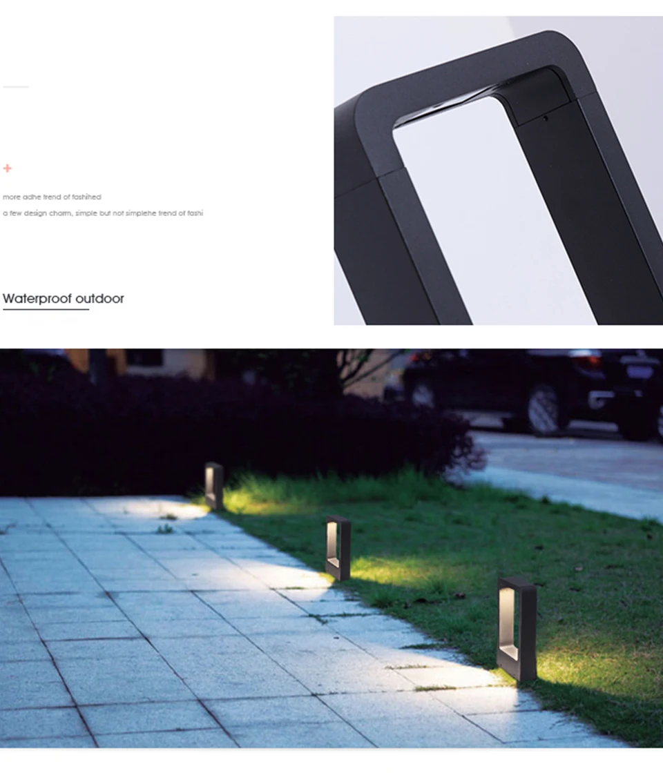 LED Garden Lights Lawn Lamp IP65 Waterproof 7W Modern Aluminum Pillar Light Outdoor Courtyard Villa Landscape Lawn Bollards Lamp