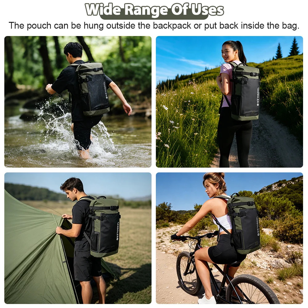 Swimming PVC Pack Dry Bag Backpack for Women Men 35L Waterproof Shoulder Kayak Trekking Drifting Rafting Surfing Boating Bag