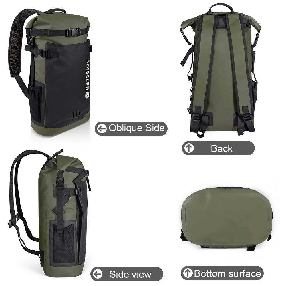 Swimming PVC Pack Dry Bag Backpack for Women Men 35L Waterproof Shoulder Kayak Trekking Drifting Rafting Surfing Boating Bag