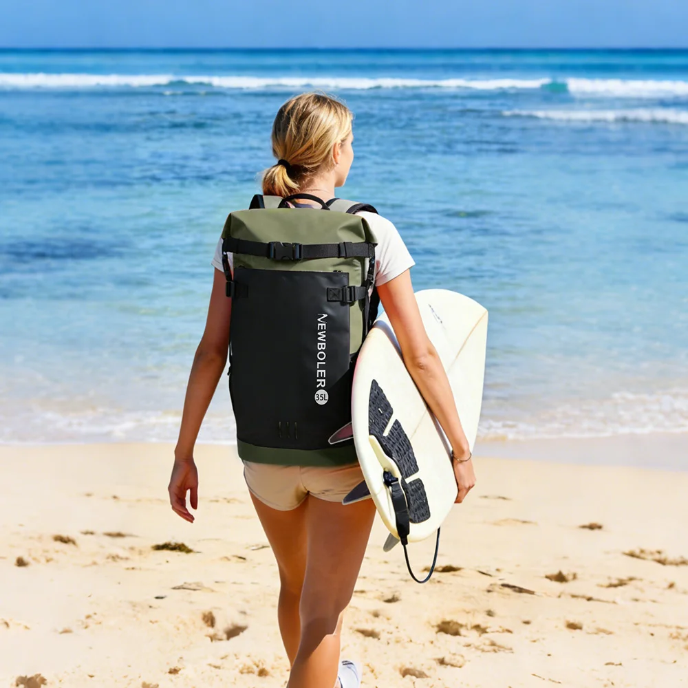 Swimming PVC Pack Dry Bag Backpack for Women Men 35L Waterproof Shoulder Kayak Trekking Drifting Rafting Surfing Boating Bag