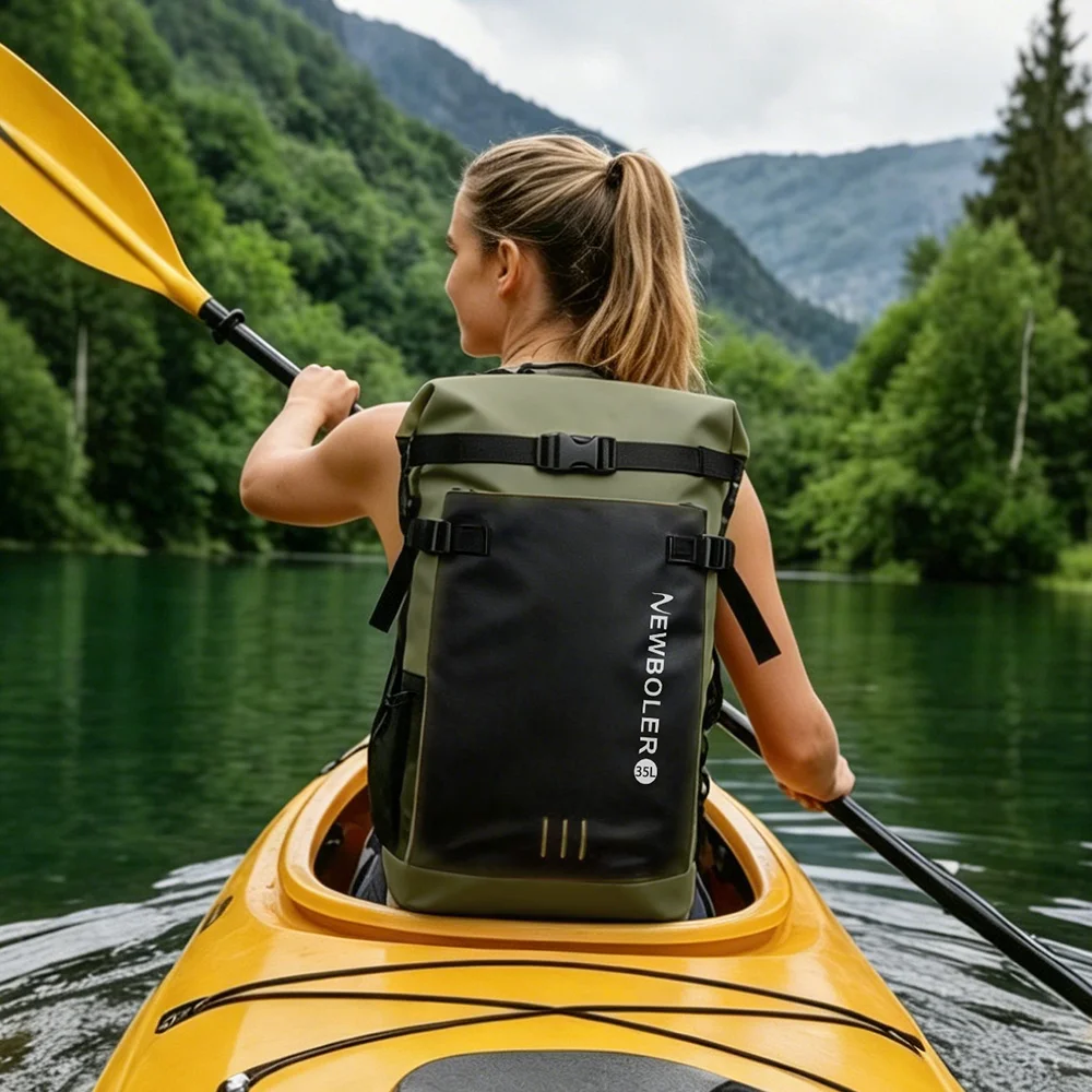 Swimming PVC Pack Dry Bag Backpack for Women Men 35L Waterproof Shoulder Kayak Trekking Drifting Rafting Surfing Boating Bag
