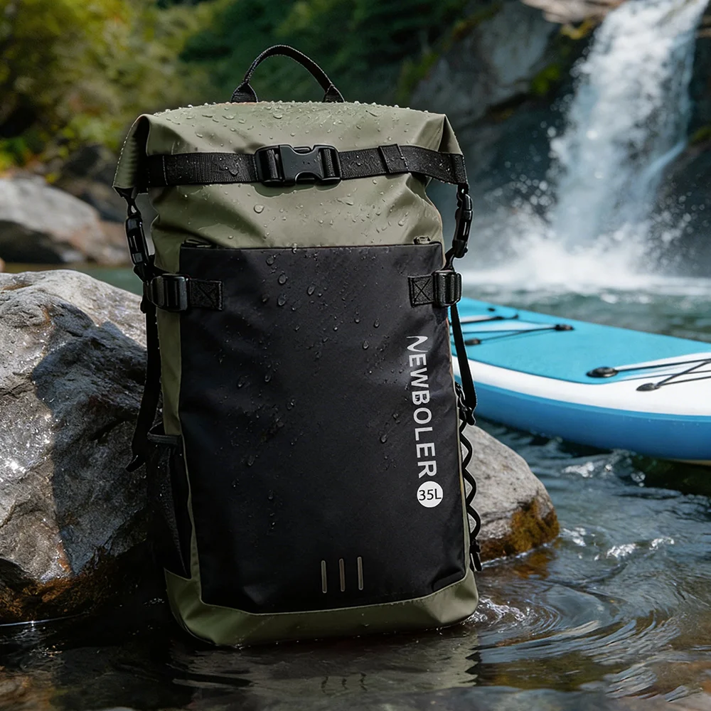 Swimming PVC Pack Dry Bag Backpack for Women Men 35L Waterproof Shoulder Kayak Trekking Drifting Rafting Surfing Boating Bag