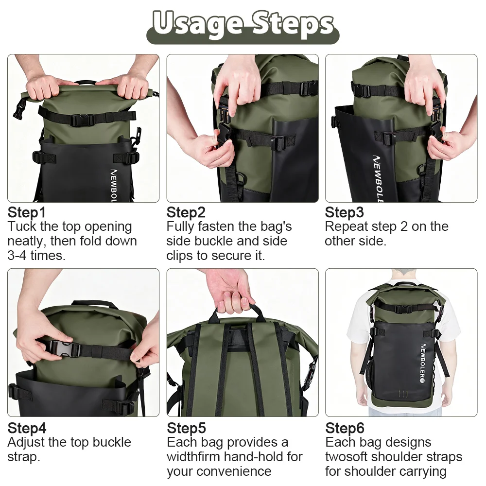 Swimming PVC Pack Dry Bag Backpack for Women Men 35L Waterproof Shoulder Kayak Trekking Drifting Rafting Surfing Boating Bag