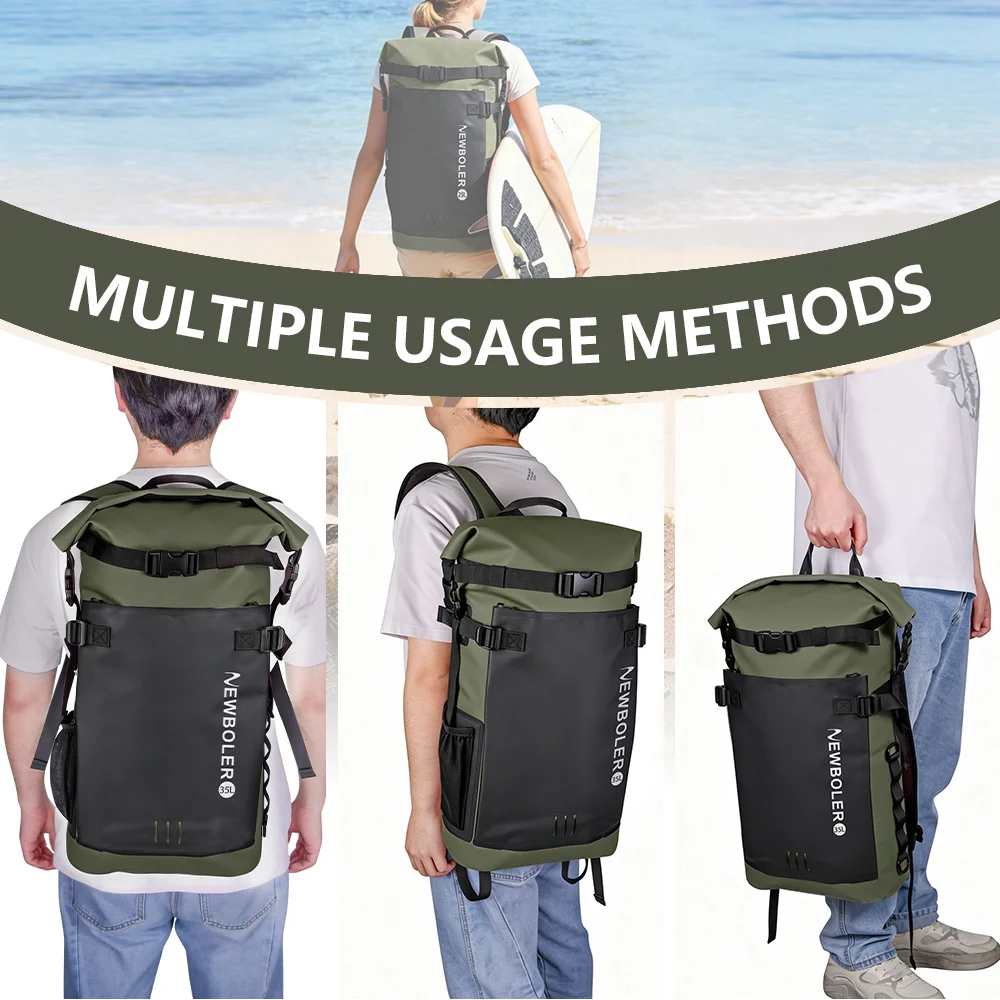 Swimming PVC Pack Dry Bag Backpack for Women Men 35L Waterproof Shoulder Kayak Trekking Drifting Rafting Surfing Boating Bag