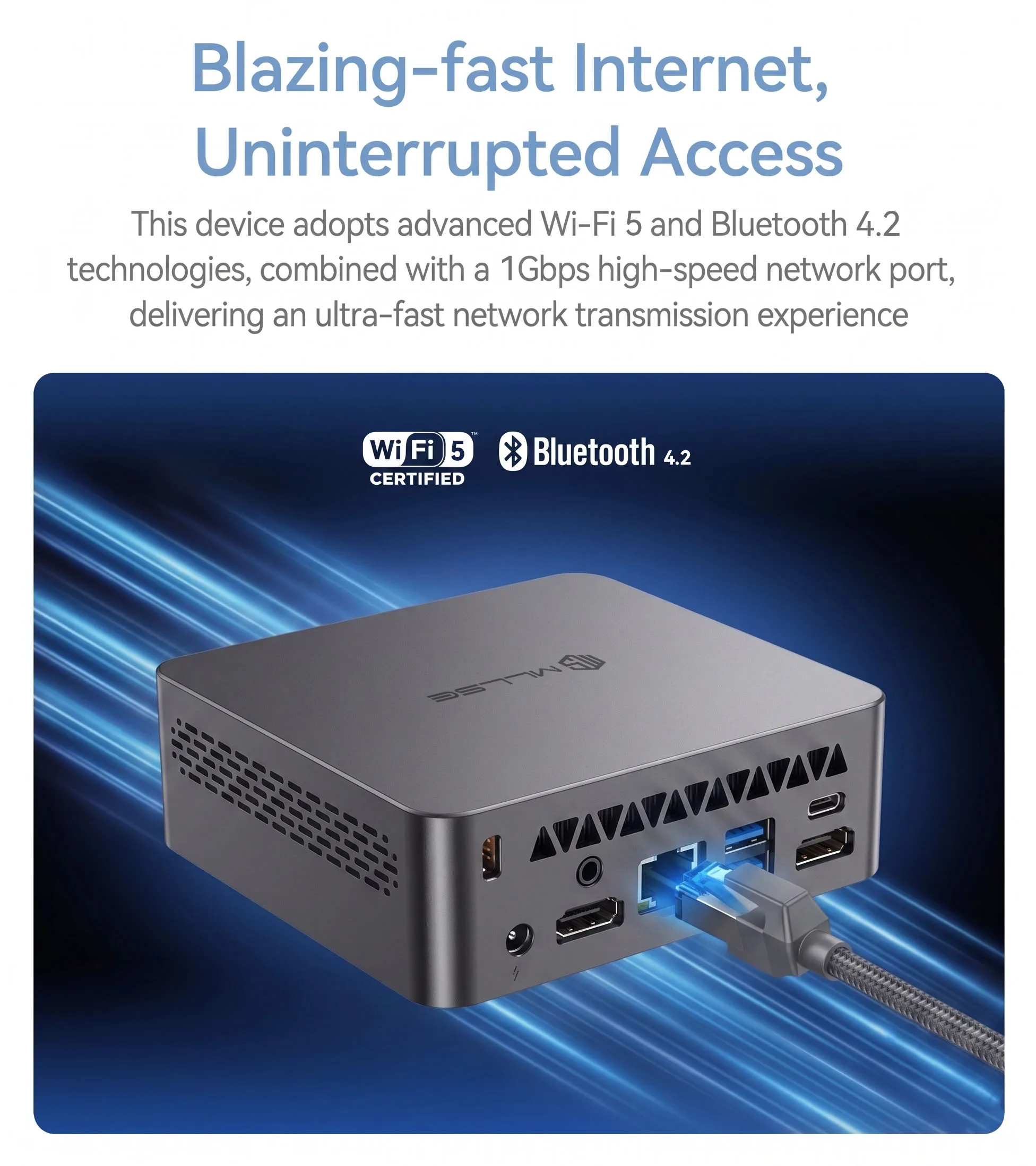 MLLSE Mini PC M2 Intel Gemini Lake Intel I3 4030U 8GB RAM 128GB ROM WiFi 5 Win10 Bluetooth 4.2 USB 3.0 Mini Computer
