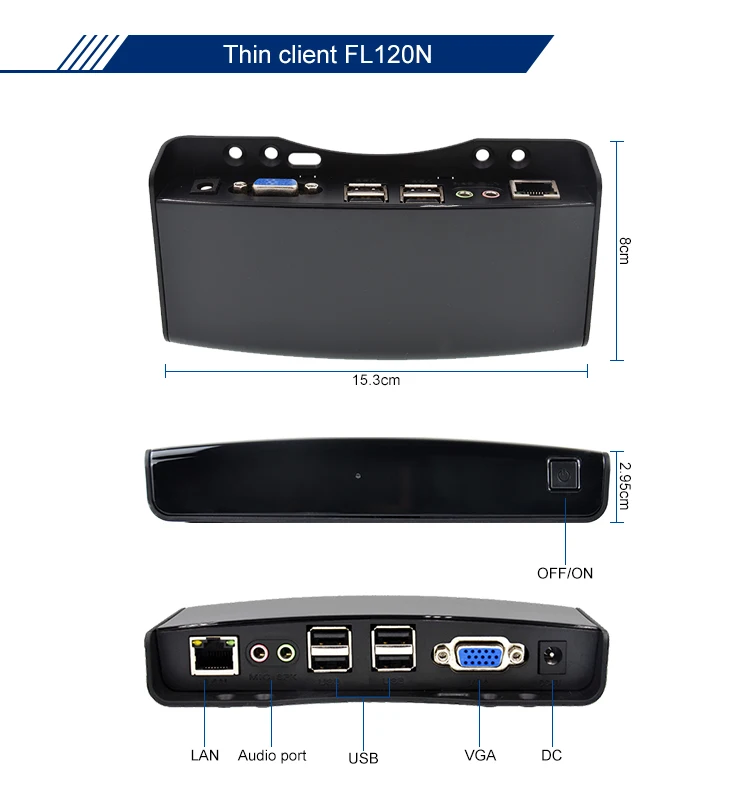 Linux ARM RDP 7.1 Remote Desktop Mini Computer PC Station Thin Client FL120N