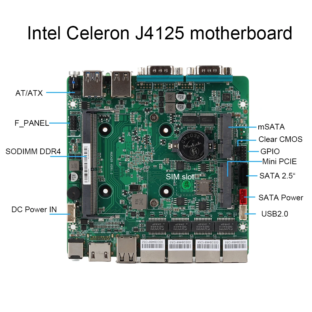 4 Ethernet Mini PC Intel N100 N2830 J1900 J4125 N5105 CPUs X86 Firewall Router Pfsense OPNSENSE Windows Linux Virtual Machine