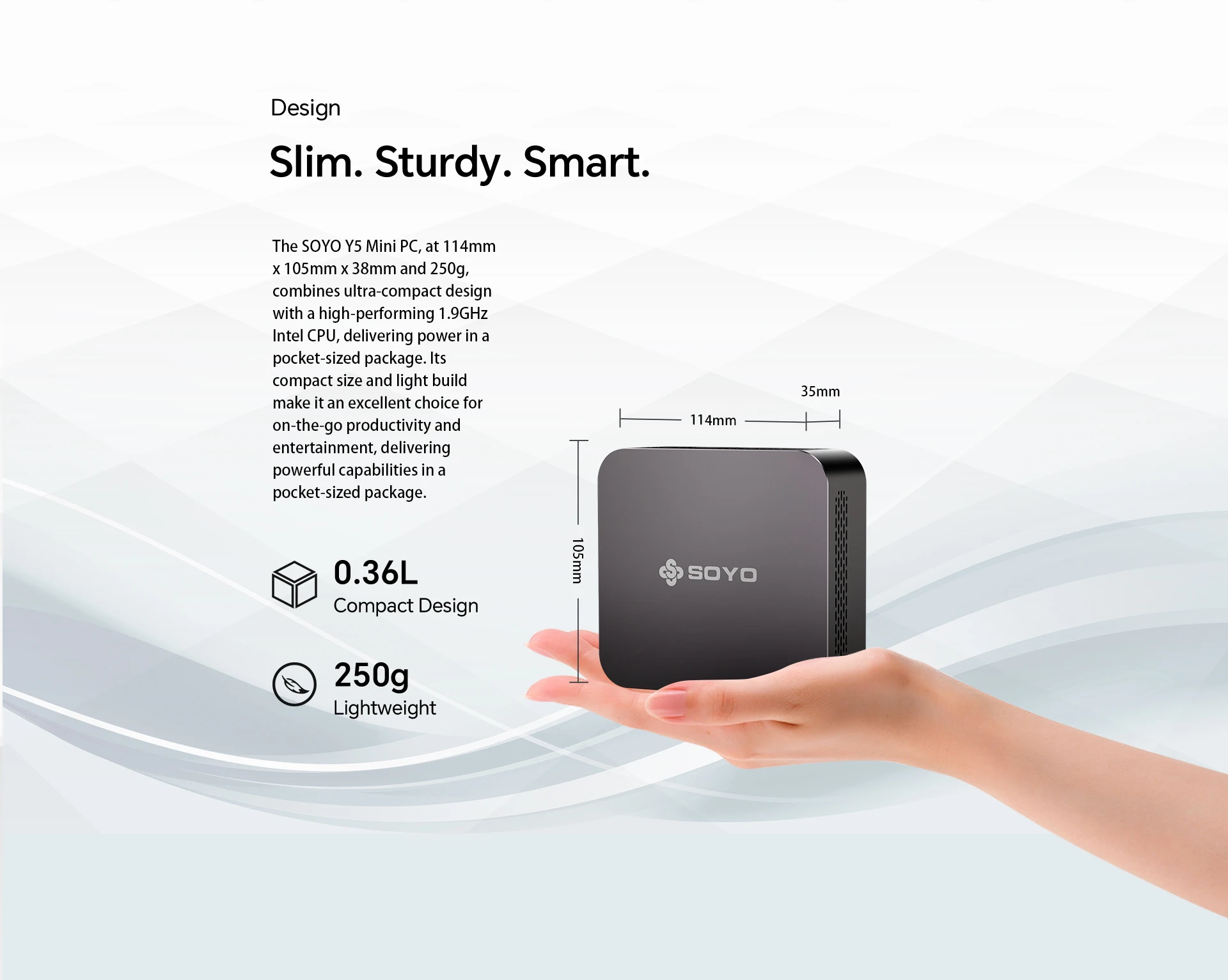 SOYO Mini PC Y5 Intel i3 4th CPU 8GB RAM 128GB ROM Windows 10 WiFi BT4.2 Desktop Computer