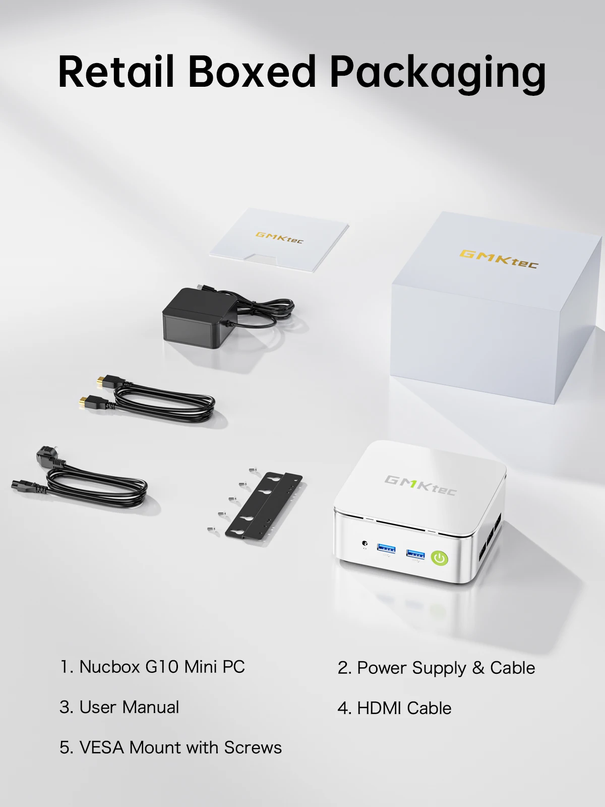 GMKtec G10 Mini PC AMD Ryzen 5 3500U (Beats N150/N97) 2.5GbE NIC LAN Desktop Mini Computers WiFi 5, Type-C, Triple 4K Display