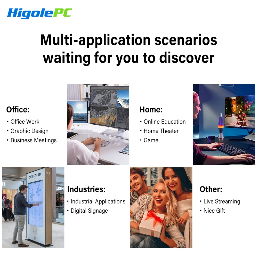 Higole Gole 2 Pro 5.5'' Mini PC Intel N5100/N5095 Windows 11 WiFi5 8/16 128/256G 4K Windows Tablet Desktop PC Mini Computers
