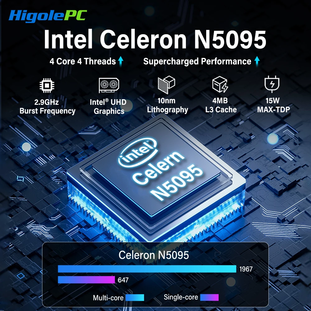 Higole Gole 2 Pro 5.5'' Mini PC Intel N5100/N5095 Windows 11 WiFi5 8/16 128/256G 4K Windows Tablet Desktop PC Mini Computers