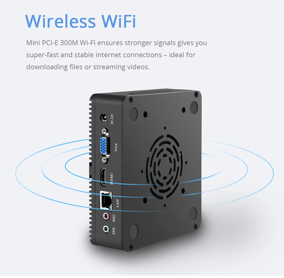 XCY Fanless Mini PC Intel Core I7 4500U I5 4200U Gigabit Ethernet HDMI VGA Display 8x USB Ports Support WiFi Windows Linux