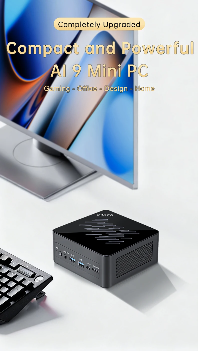 AMD Ryzen AI 7 PRO 360 AI 9 HX 470 370 R9 8945HS 7840HS Mini PC Dual LAN 2xDDR5 PCIe4.0 Windows 11 PC Gaming Mini Computer