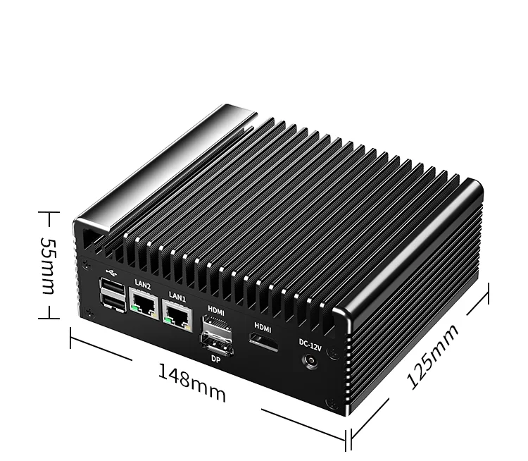 Topton 2x2.5G Nics Intel N150 N100 Fanless Mini PC 2*COM NVMe DDR4 2*HD 1*DP Type-C Solid Firewall PC Industrial Mini Computer