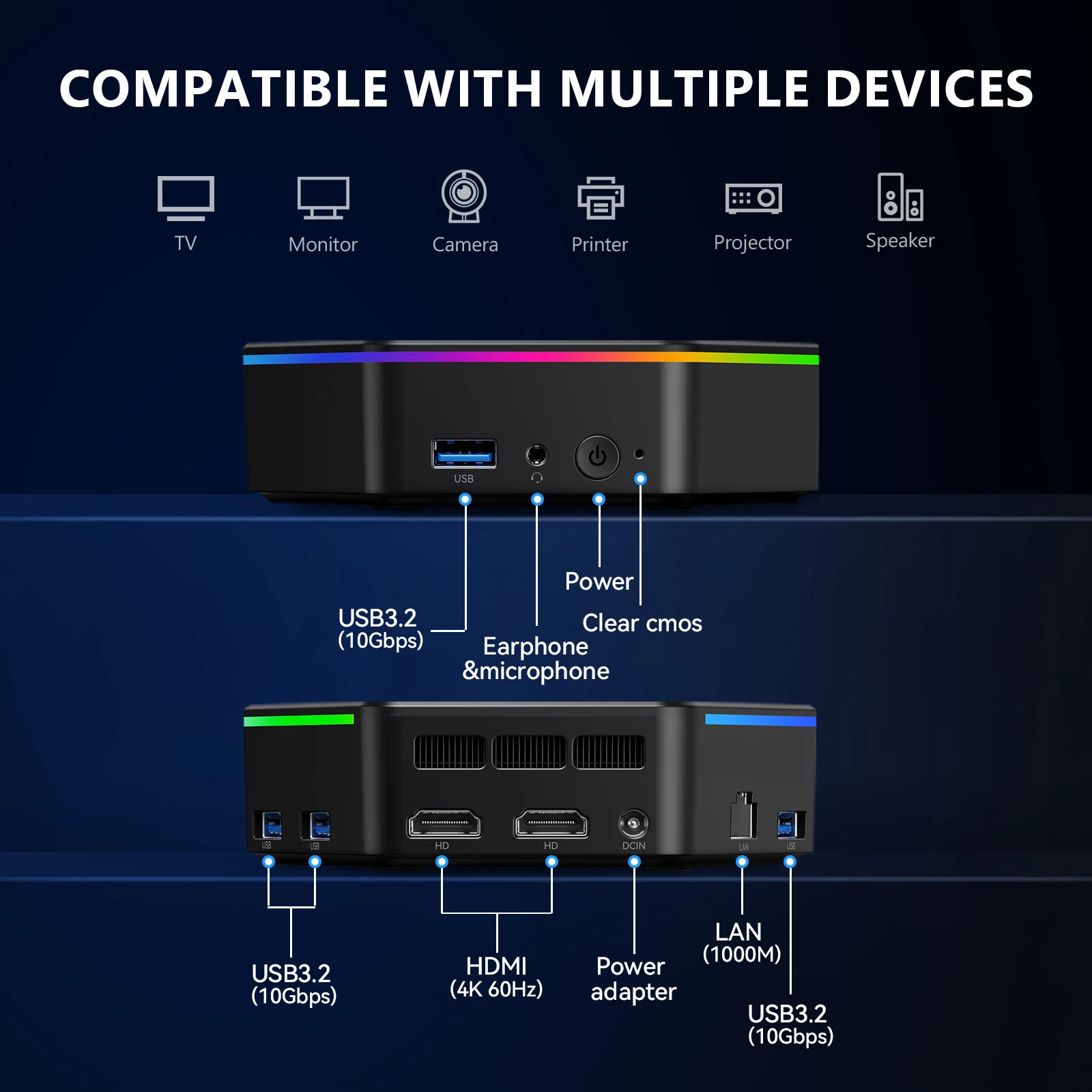 N6 Mini PC Intel Twin Lake N150 8GB/16GB 512GB/1TB Windows 11 Pro GK3 PLUS Gaming Computer, 4K 60Hz HDMI VGA Win11 Minipc