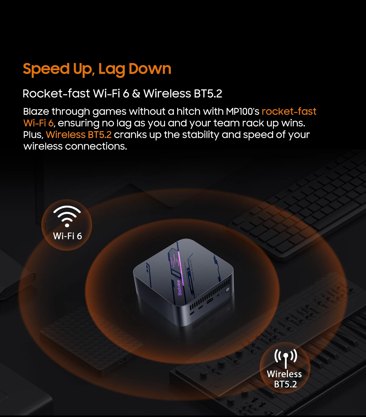 Blackview MP100 Mini PC AMD Ryzen5 7430U 16GB/32GB RAM 512GB/1TB ROM WiFi 6 Windows 11 6-Core 12-Thread BT5.2 Mini Computer PC