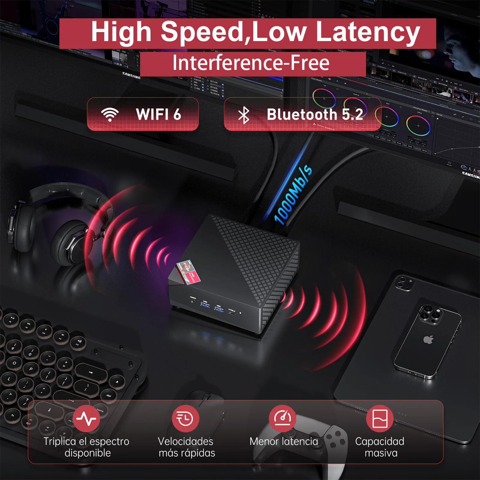 KAMRUI MINI PC R7 7730U Dual Channel 32GB DDR4 512GB SSD Win11pro WiFi6 BT5.2 Triple 4K Display Desktop Computer for Office Home