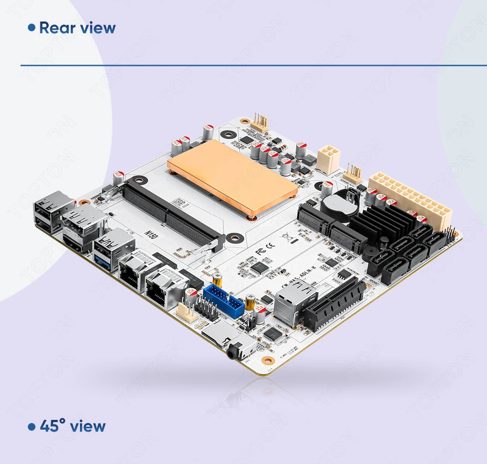 6-Bay Intel N150 Twin Lake Firewall NAS Motherboard 1*PCIEx4 2*Intel I226-V 2.5G 2*M.2 NVMe 6*SATA3.0 DDR5 Mini ITX Mainboard