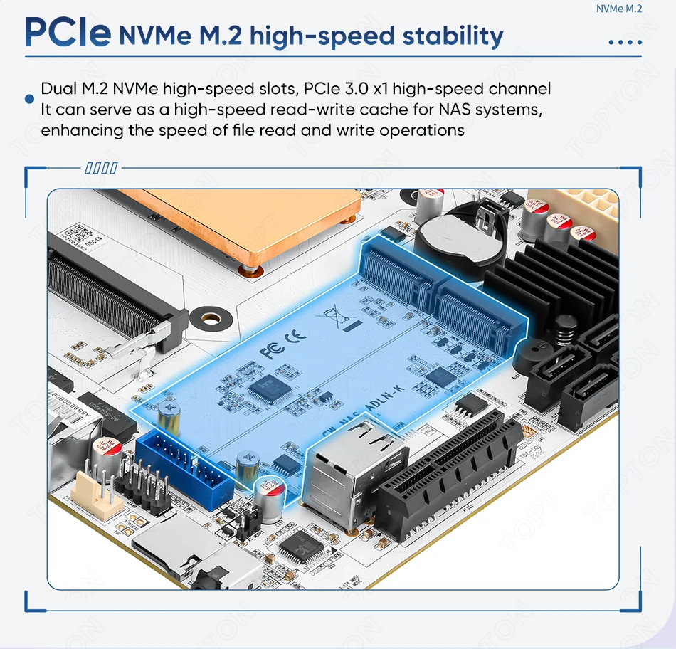 6-Bay Intel N150 Twin Lake Firewall NAS Motherboard 1*PCIEx4 2*Intel I226-V 2.5G 2*M.2 NVMe 6*SATA3.0 DDR5 Mini ITX Mainboard