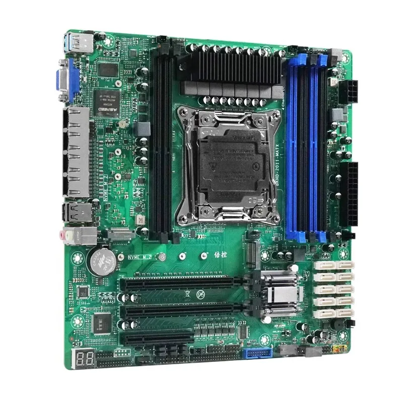 10-Bay X99 NAS Motherboard XEON E5-2699 2695 V4 C612 6*DDR4 V10*SATA 2*NVMe 4*2.5G LAN 3*PCIE Split Firewall M-ATX Mainboard