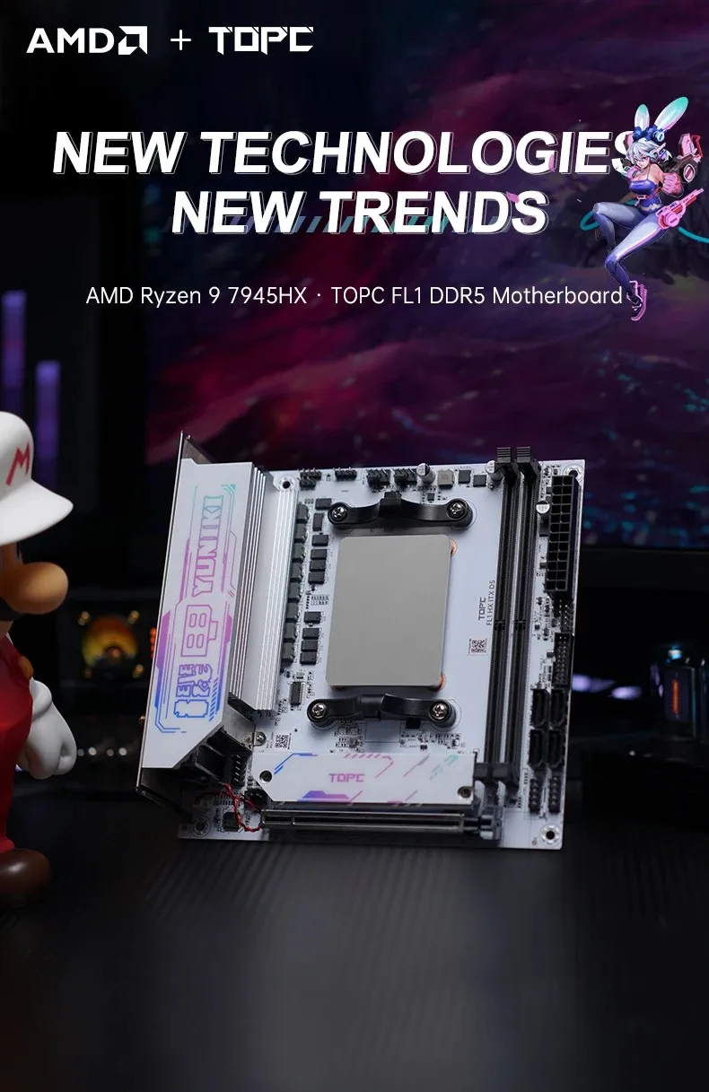 AMD Ryzen 7 7745HX Ryzen 9 7845HX/7945HX/8945HX/9955HX Gaming Motherboard R5 7645HX 2*DDR5 2*M.2 SSD 4*SATA3.0 WiFi BT Computer