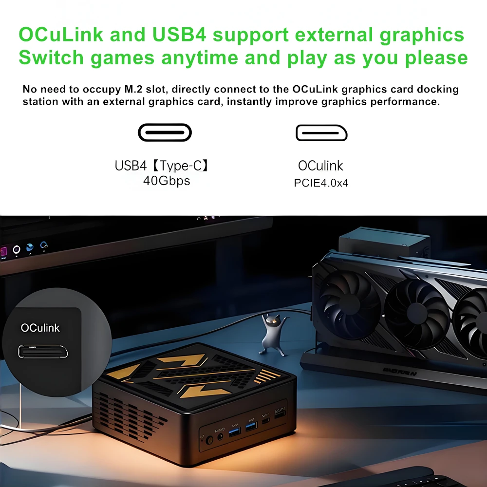 TOPC TR9 AI7 Pro 360 AI9 365 AI9 HX370 Mini PC Windows 11 Pro DDR5 5600MHz PCIe4.0*4 WiFi 6E BT5.3 OCulink USB4 AI Computer
