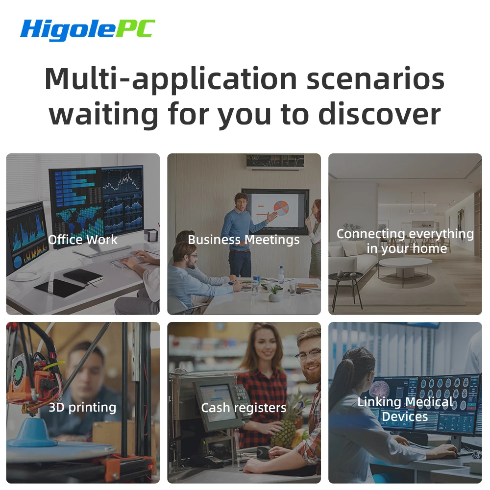HIGOLE Mini PC Celeron N5095 8GB RAM/128GB ROM 10.1 Inch Touchscreen Mini Computer Dual RS232 HDMI,Auto-Boot Mini Desktop PC