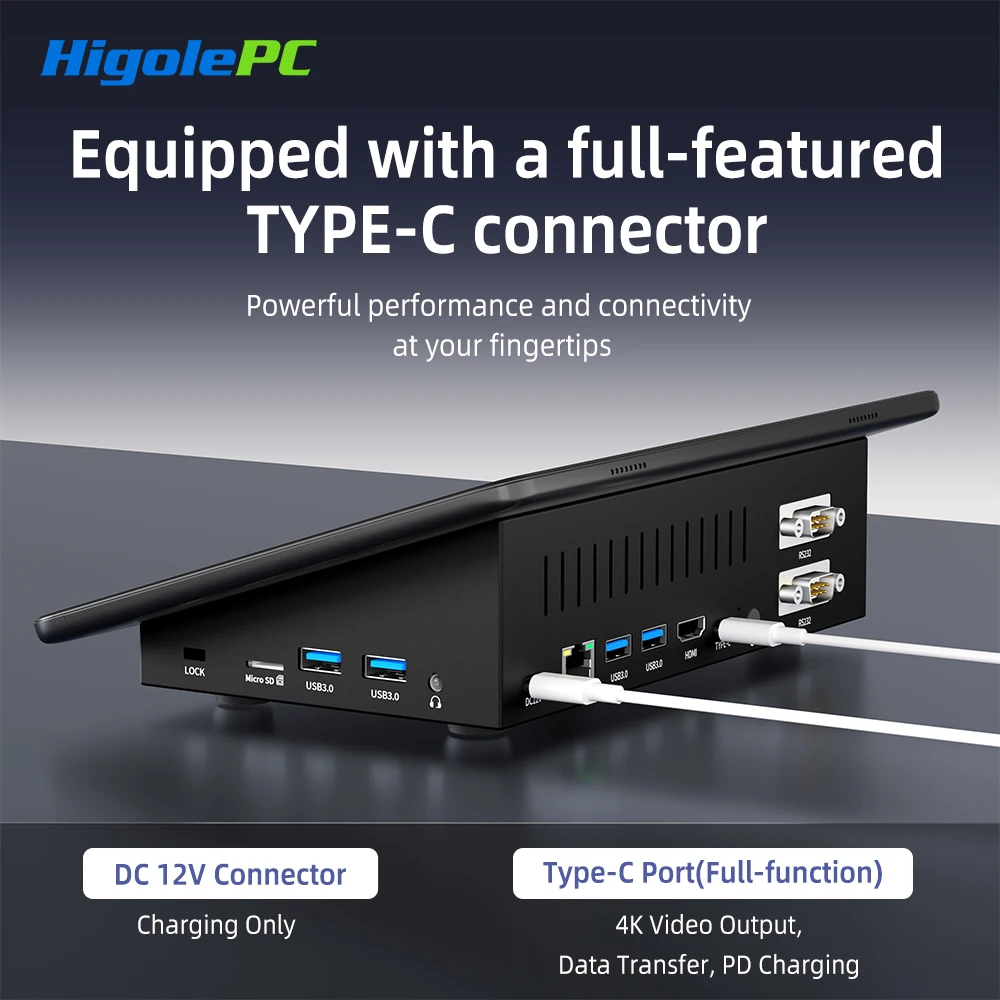 HIGOLE Mini PC Celeron N5095 8GB RAM/128GB ROM 10.1 Inch Touchscreen Mini Computer Dual RS232 HDMI,Auto-Boot Mini Desktop PC