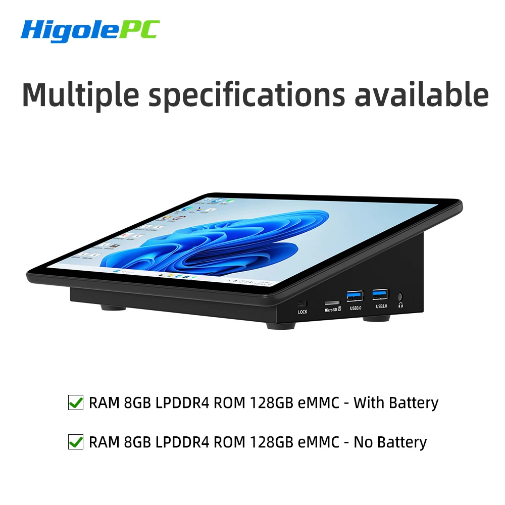 HIGOLE Mini PC Celeron N5095 8GB RAM/128GB ROM 10.1 Inch Touchscreen Mini Computer Dual RS232 HDMI,Auto-Boot Mini Desktop PC